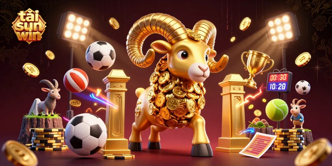 Experience the excitement of tải sun win with rich visuals of golden ram and dynamic sports elements.