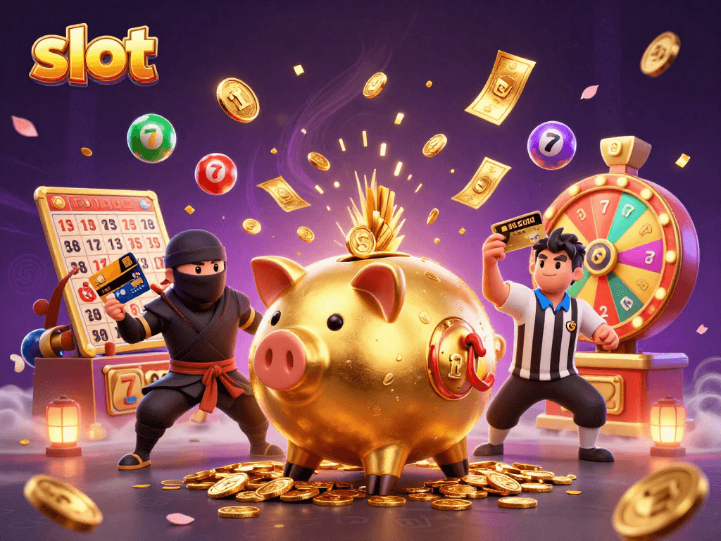 Experience thrilling slot games with golden characters and dynamic elements fostering a vibrant casino atmosphere.
