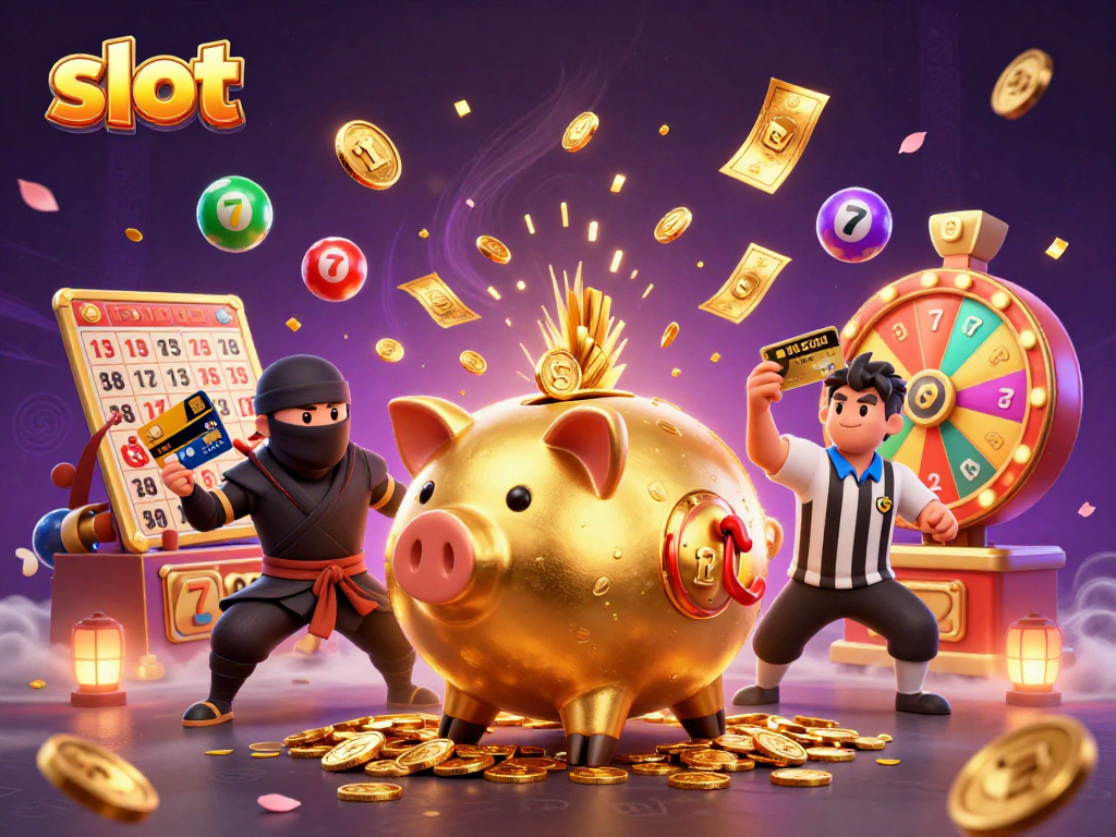 Experience thrilling slot games with golden characters and dynamic elements fostering a vibrant casino atmosphere.