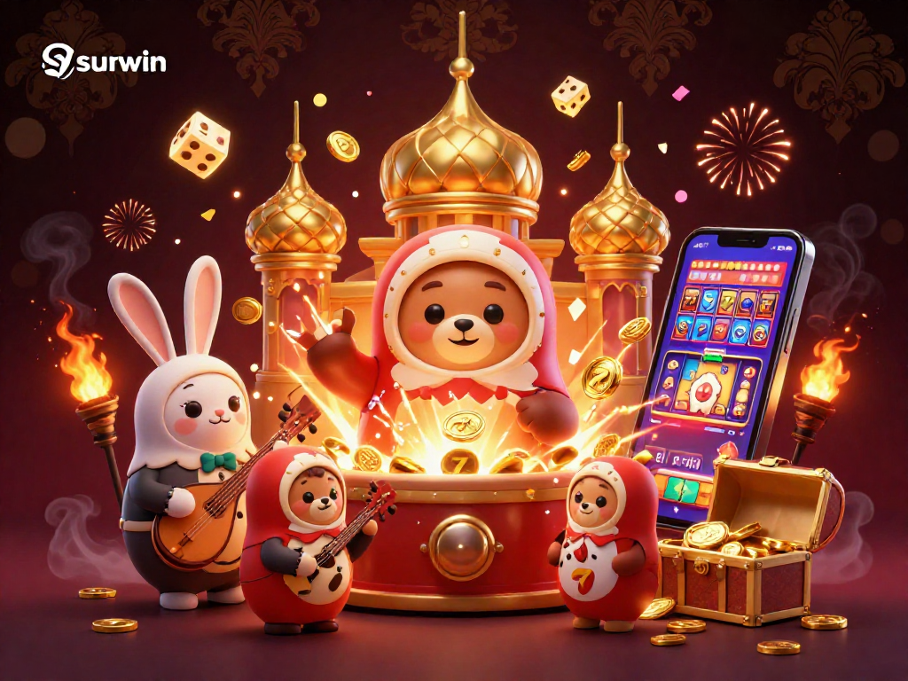 Players enjoy a vibrant sunwin gaming experience with dynamic casino characters and jackpot excitement.