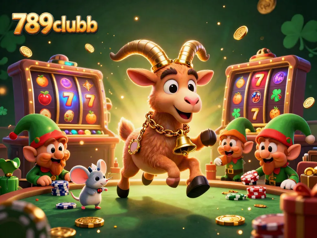 Experience thrilling action at 789clubb with Krampus and festive casino elements in a vibrant scene.
