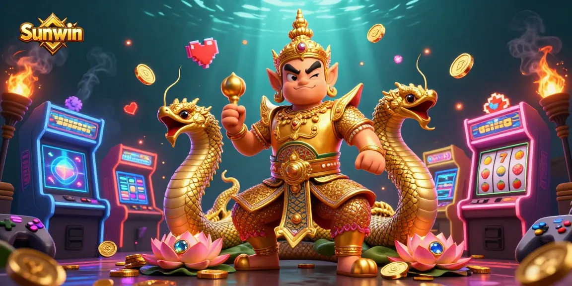 Experience thrilling gameplay at Sunwin with dynamic 3D characters and vibrant casino elements.