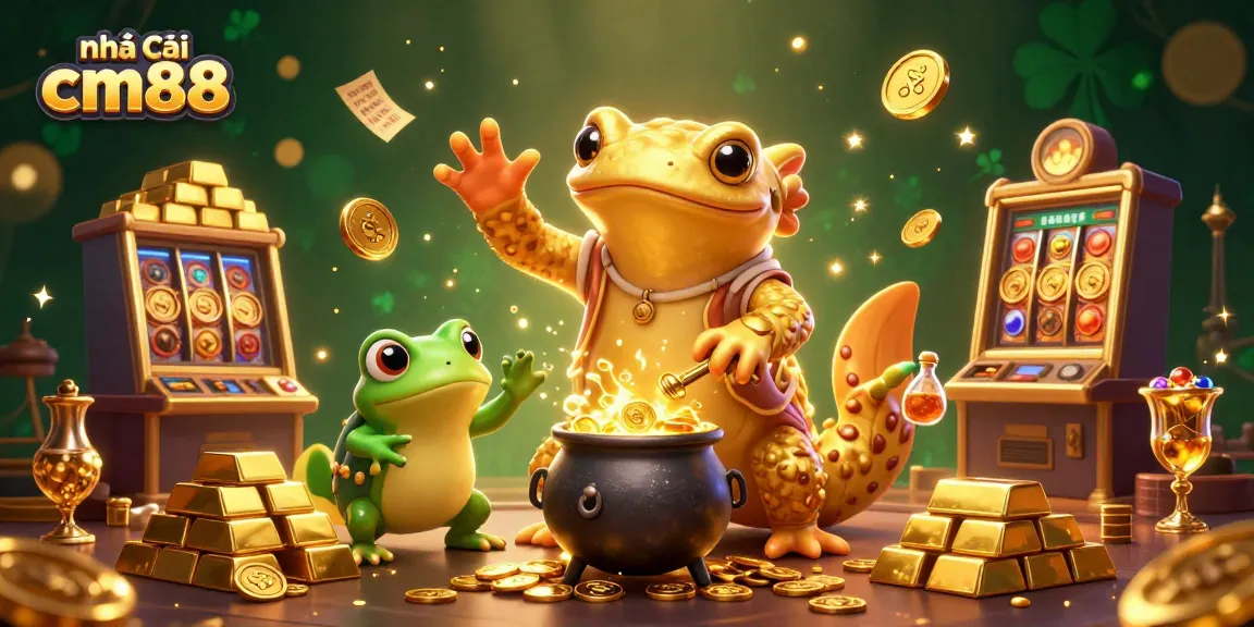 Engage in thrilling gameplay at nhà cái cm88 with vibrant slots and gold coins, showcasing a dynamic casino atmosphere.
