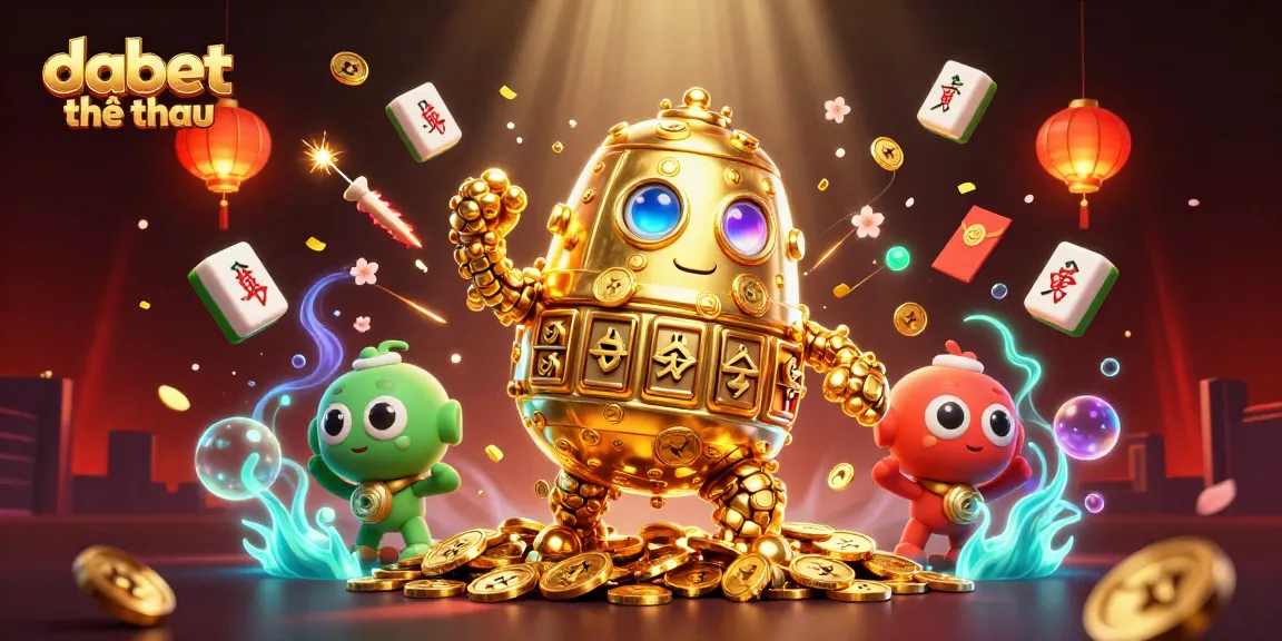 dabet thể thao showcases a vibrant scene with an ancient golden golem, capturing winning strategies in a rich casino atmosphere.